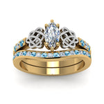 Load image into Gallery viewer, channel-band-marquise-cut-diamond-celtic-bridal-set-with-blue-topaz-in-yellow-gold-FDENS2255B2MQGICBLTOANGLE5-NL-YG_27d509b2-8ee6-4834-b9d6-d8f55134802f?v=1756980487
