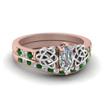 Load image into Gallery viewer, channel-band-marquise-cut-diamond-celtic-bridal-set-with-emerald-in-rose-gold-FDENS2255B2MQGEMGR-NL-RG_f6e522fa-948a-4dd9-8cc2-8bab51344882?v=1756980486
