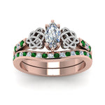 Load image into Gallery viewer, channel-band-marquise-cut-diamond-celtic-bridal-set-with-emerald-in-rose-gold-FDENS2255B2MQGEMGRANGLE5-NL-RG_d44fc635-7190-4551-8b23-0f53ad80614c?v=1756980487
