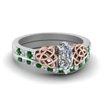 Load image into Gallery viewer, channel-band-marquise-cut-diamond-celtic-bridal-set-with-emerald-in-white-gold-FDENS2255B2MQGEMGR-NL-WG_521f93b8-404b-4795-9644-527ad477bfb0?v=1756980487
