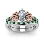 Load image into Gallery viewer, channel-band-marquise-cut-diamond-celtic-bridal-set-with-emerald-in-white-gold-FDENS2255B2MQGEMGRANGLE5-NL-WG_253e228a-f3bf-42b0-a293-40db7cf9425f?v=1756980487
