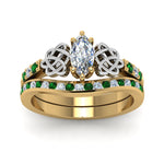 Load image into Gallery viewer, channel-band-marquise-cut-diamond-celtic-bridal-set-with-emerald-in-yellow-gold-FDENS2255B2MQGEMGRANGLE5-NL-YG_dc8cbddc-79b1-4a81-ba3b-f5b3ee8c0fe6?v=1756980487
