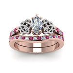 Load image into Gallery viewer, channel-band-marquise-cut-diamond-celtic-bridal-set-with-pink-sapphire-in-rose-gold-FDENS2255B2MQGSADRPIANGLE5-NL-RG_7ea29c60-935b-4dc1-aef3-e9a3e11adb80?v=1756980487
