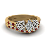 Load image into Gallery viewer, channel-band-marquise-cut-diamond-celtic-bridal-set-with-ruby-in-yellow-gold-FDENS2255B2MQGRUDR-NL-YG_a221b52c-1b2a-495b-a879-c3bf3757a76b?v=1756980487
