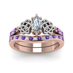 Load image into Gallery viewer, channel-band-marquise-cut-diamond-celtic-bridal-set-with-violet-topaz-in-rose-gold-FDENS2255B2MQGVITOANGLE5-NL-RG_a1834fc3-4401-4836-95ed-2cd047349517?v=1756980487
