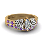 Load image into Gallery viewer, channel-band-marquise-cut-diamond-celtic-bridal-set-with-violet-topaz-in-yellow-gold-FDENS2255B2MQGVITO-NL-YG_95526109-7927-426d-9f1b-378783b64ef2?v=1756980487
