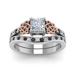 Load image into Gallery viewer, channel-band-princess-cut-celtic-bridal-set-with-black-diamond-in-white-gold-FDENS2255B2PRGBLACKANGLE5-NL-WG_8a460a21-d61c-4472-886a-aa0ed77fb511?v=1756980497
