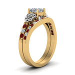 Load image into Gallery viewer, channel-band-princess-cut-diamond-celtic-bridal-set-with-ruby-in-yellow-gold-FDENS2255B2PRGRUDRANGLE2-NL-YG_4cfbb0da-77a1-490f-9809-1fcbcf616845?v=1756980497
