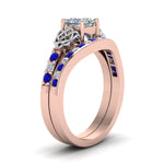 Load image into Gallery viewer, channel-band-princess-cut-diamond-celtic-bridal-set-with-sapphire-in-rose-gold-FDENS2255B2PRGSABLANGLE2-NL-RG_2234154e-4f2f-4a63-9285-0a59610a4c96?v=1756980496
