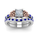 Load image into Gallery viewer, channel-band-princess-cut-diamond-celtic-bridal-set-with-sapphire-in-white-gold-FDENS2255B2PRGSABLANGLE5-NL-WG_a715eabc-0e41-4405-b35e-f13444750569?v=1756980497
