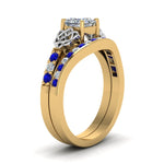 Load image into Gallery viewer, channel-band-princess-cut-diamond-celtic-bridal-set-with-sapphire-in-yellow-gold-FDENS2255B2PRGSABLANGLE2-NL-YG_f3d244b9-d86d-4127-9ba2-b5e839cc3e0e?v=1756980497
