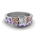 Load image into Gallery viewer, channel-band-princess-cut-diamond-celtic-bridal-set-with-violet-topaz-in-white-gold-FDENS2255B2PRGVITO-NL-WG_ad49dd74-200a-4dbc-b18f-e4b46981407d?v=1756980497
