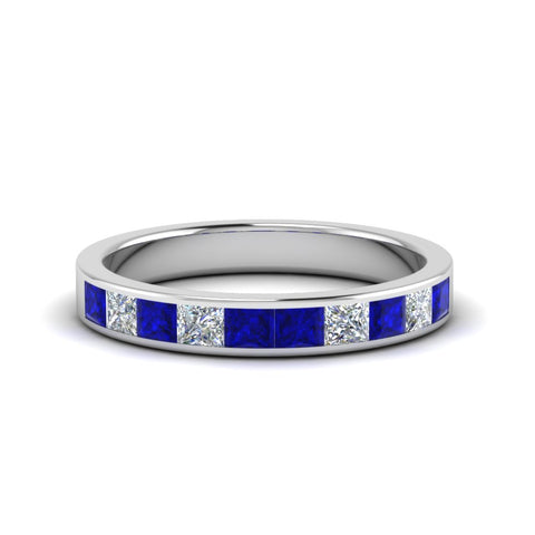 channel-princess-cut-diamond-wedding-band-1-carat-with-blue-sapphire-in-14K-white-gold-FD8382-1.0CTBGSABL-NL-WG