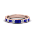 Thumbnail 67 - channel-princess-cut-diamond-wedding-band-1-carat-with-blue-sapphire-in-18K-rose-gold-FD8382-1.0CTBGSABL-NL-RG
