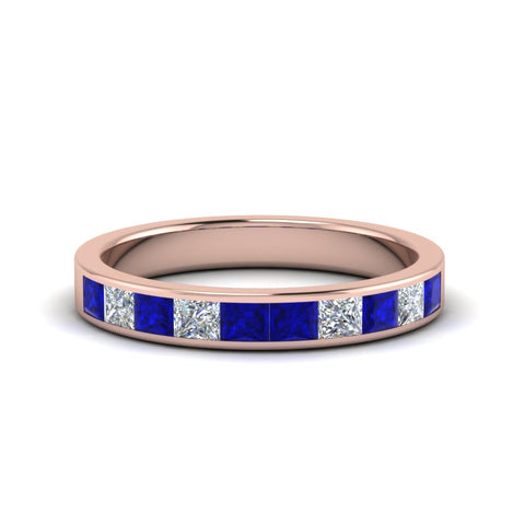 channel-princess-cut-diamond-wedding-band-1-carat-with-blue-sapphire-in-18K-rose-gold-FD8382-1.0CTBGSABL-NL-RG