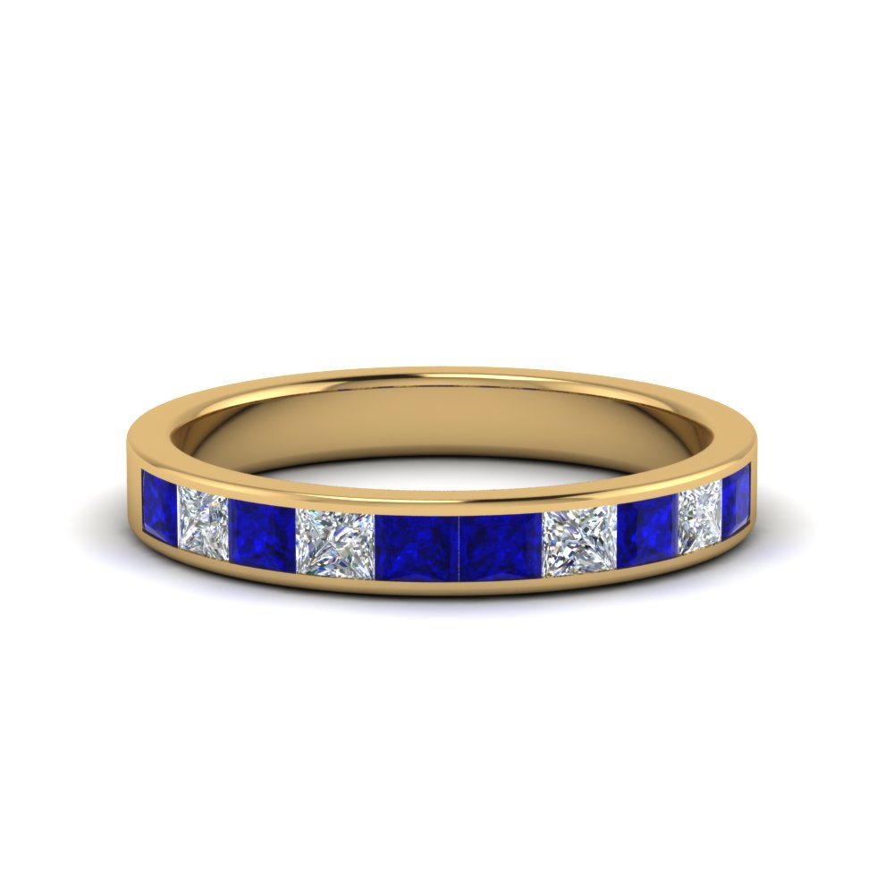 channel-princess-cut-diamond-wedding-band-1-carat-with-blue-sapphire-in-18K-yellow-gold-FD8382-1.0CTBGSABL-NL-YG