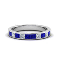 Thumbnail 125 - channel-princess-cut-diamond-wedding-band-1-carat-with-blue-sapphire-in-950-Platinum-FD8382-1.0CTBGSABL-NL-WG