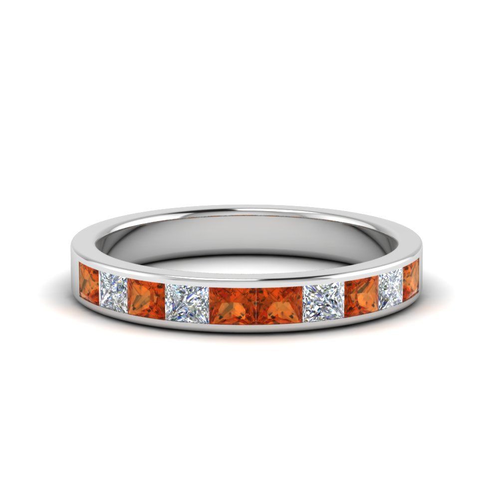channel-princess-cut-diamond-wedding-band-1-carat-with-orange-sapphire-in-18K-white-gold-FD8382-1.0CTBGSAOR-NL-WG