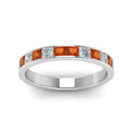 Thumbnail 95 - channel-princess-cut-diamond-wedding-band-1-carat-with-orange-sapphire-in-18K-white-gold-FD8382-1.0CTBGSAORANGLE5-NL-WG