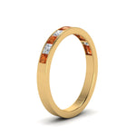 Load image into Gallery viewer, channel-princess-cut-diamond-wedding-band-1-carat-with-orange-sapphire-in-18K-yellow-gold-FD8382-1.0CTBGSAORANGLE2-NL-YG
