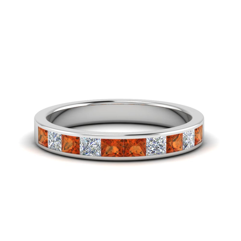 channel-princess-cut-diamond-wedding-band-1-carat-with-orange-sapphire-in-950-Platinum-FD8382-1.0CTBGSAOR-NL-WG