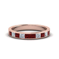 Thumbnail 19 - channel-princess-cut-diamond-wedding-band-1-carat-with-ruby-in-14K-rose-gold-FD8382-1.0CTBGRUDR-NL-RG