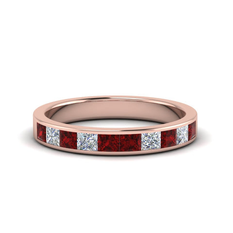 channel-princess-cut-diamond-wedding-band-1-carat-with-ruby-in-14K-rose-gold-FD8382-1.0CTBGRUDR-NL-RG