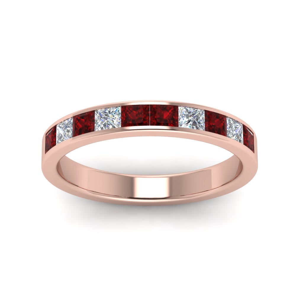 channel-princess-cut-diamond-wedding-band-1-carat-with-ruby-in-14K-rose-gold-FD8382-1.0CTBGRUDRANGLE5-NL-RG