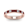 Thumbnail 20 - channel-princess-cut-diamond-wedding-band-1-carat-with-ruby-in-14K-rose-gold-FD8382-1.0CTBGRUDRANGLE5-NL-RG