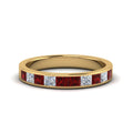 Thumbnail 58 - channel-princess-cut-diamond-wedding-band-1-carat-with-ruby-in-14K-yellow-gold-FD8382-1.0CTBGRUDR-NL-YG