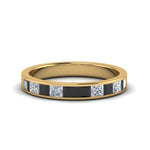 Load image into Gallery viewer, channel-princess-cut-wedding-band-1-carat-with-black-diamond-in-14K-yellow-gold-FD8382-1.0CTBGBLACK-NL-YG
