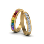 Load image into Gallery viewer, Channel Rainbow With Diamond Band For Lesbian