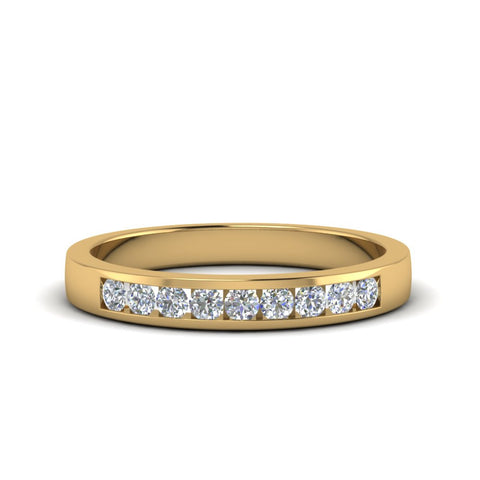 Channel 9 Stone Mens Wedding Ring