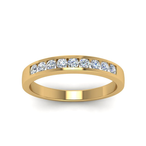 Channel 9 Stone Mens Wedding Ring