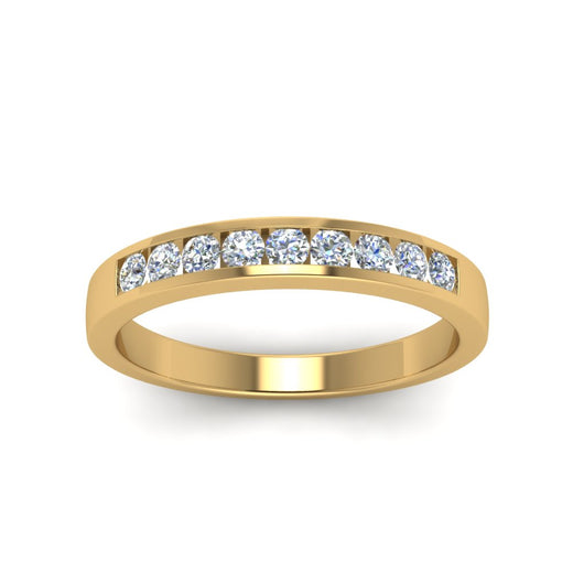 Channel 9 Stone Mens Wedding Ring