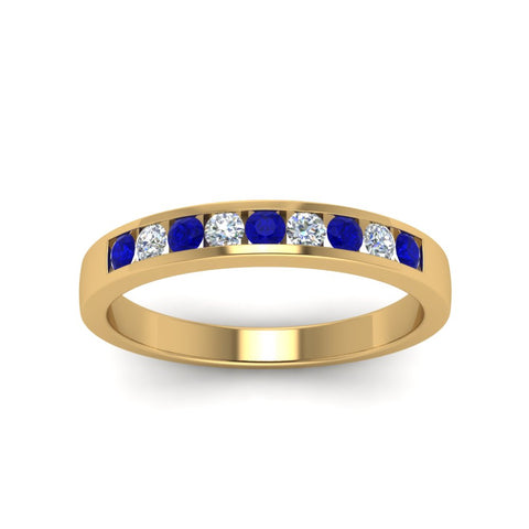 Channel 9 Stone Mens Wedding Ring