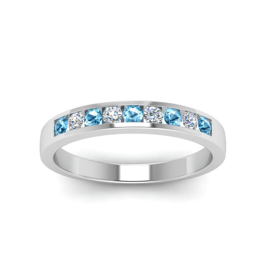 Channel 9 Stone Mens Wedding Ring