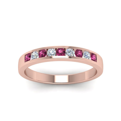 Channel 9 Stone Mens Wedding Ring