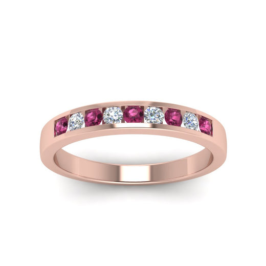 Channel 9 Stone Mens Wedding Ring