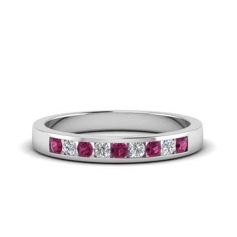 Channel 9 Stone Mens Wedding Ring