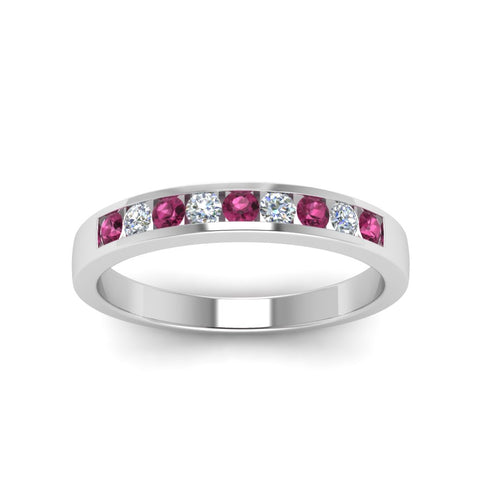 Channel 9 Stone Mens Wedding Ring