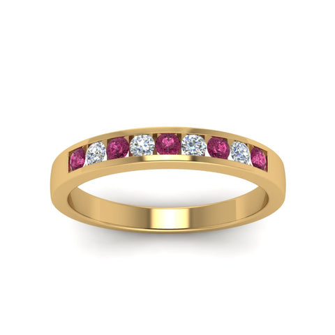 Channel 9 Stone Mens Wedding Ring