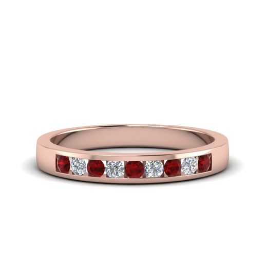 Channel 9 Stone Mens Wedding Ring