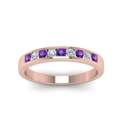 Channel 9 Stone Mens Wedding Ring