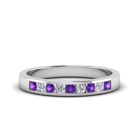 Channel 9 Stone Mens Wedding Ring