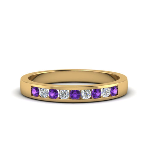 Channel 9 Stone Mens Wedding Ring