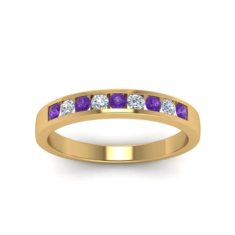 Channel 9 Stone Mens Wedding Ring