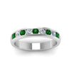 Load image into Gallery viewer, channel-round-diamond-wedding-band-with-emerald-in-14K-white-gold-FDMR1098GEMGRANGLE5-NL-WG.jpg