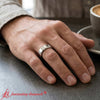 Load image into Gallery viewer, Channel Set 3 Stone Mens Anniversary Ring