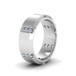 Load image into Gallery viewer, Channel Set 3 Stone Mens Anniversary Ring
